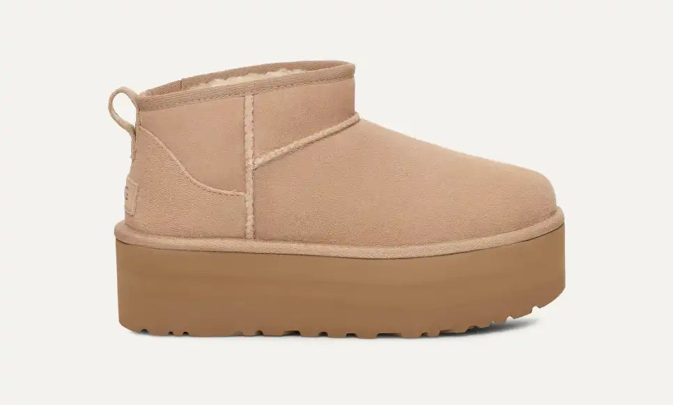 Damen Classic Ultra Mini Plateau-Boot Sand